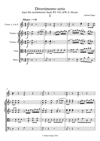 Divertimento serio, after Mozart's "Musical Joke" (arr. Adrian Gagiu)