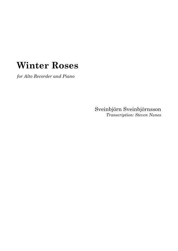 Winter Roses (arr. Steven Nunes)