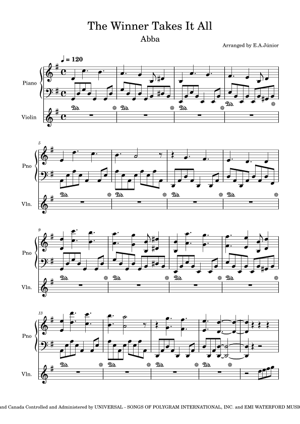 The Winner Takes It All (arr. E.A.Júnior)
