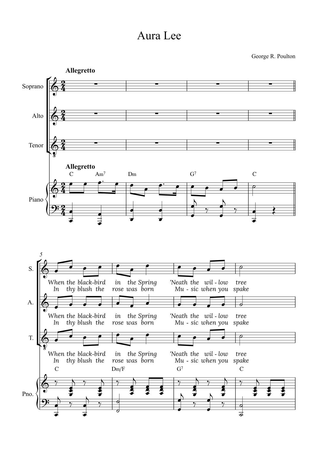 Aura Lee (arr. Alex Nunes Rodrigues)