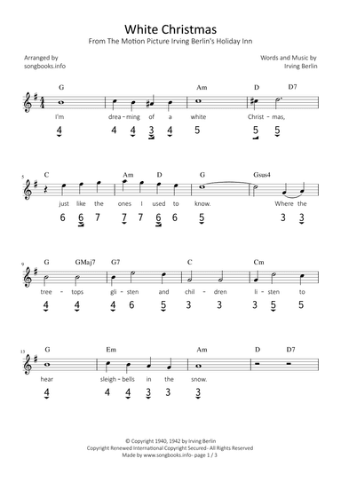 White Christmas (arr. songbooks.info)