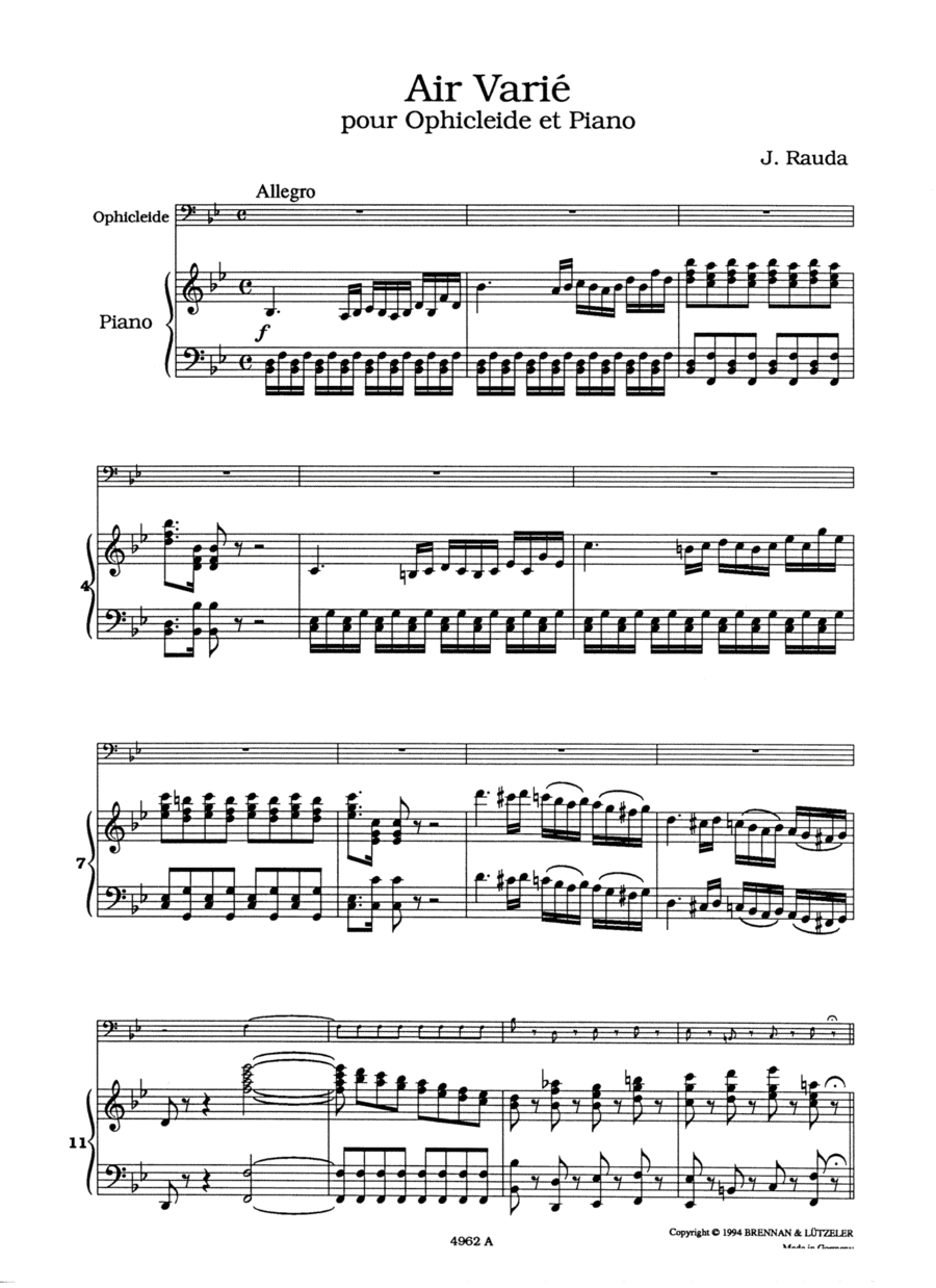 Air Varie for Euphonium or Ophicleide (arr. Sean Brennan)