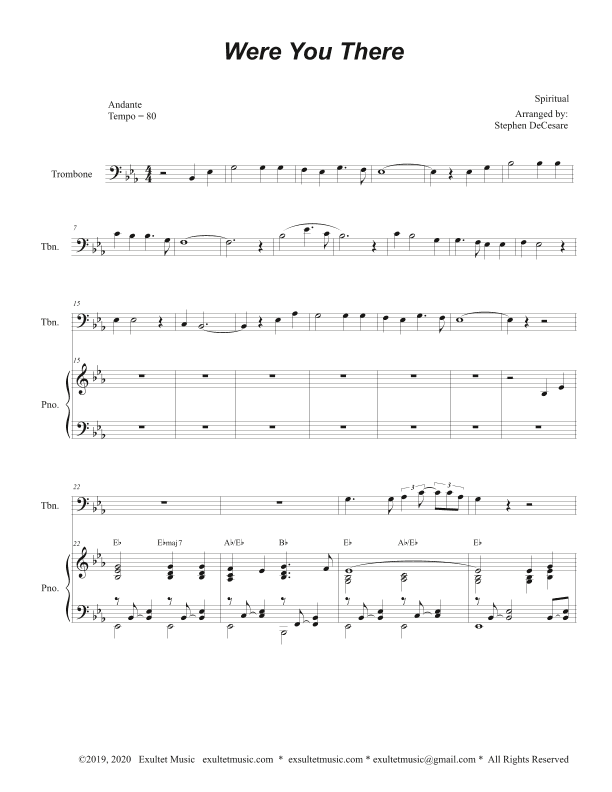 Were You There (Trombone solo and Piano) (arr. Stephen DeCesare)