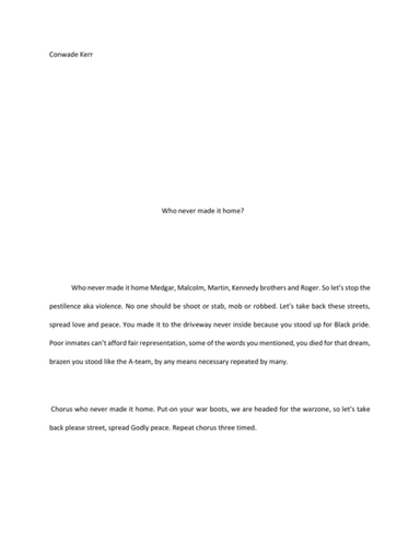 Whom never made it .home