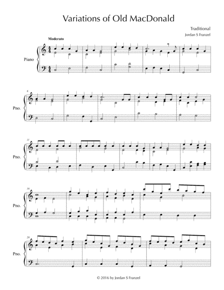 Old MacDonald Had a Farm - Variations (arr. Jordan S Franzel)