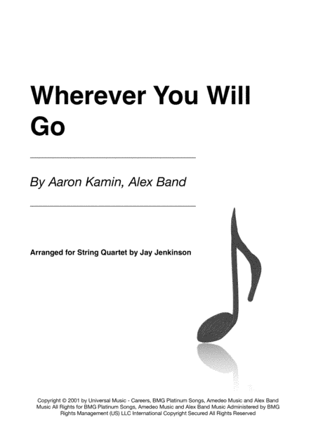 Wherever You Will Go (arr. Jay Jenkinson)