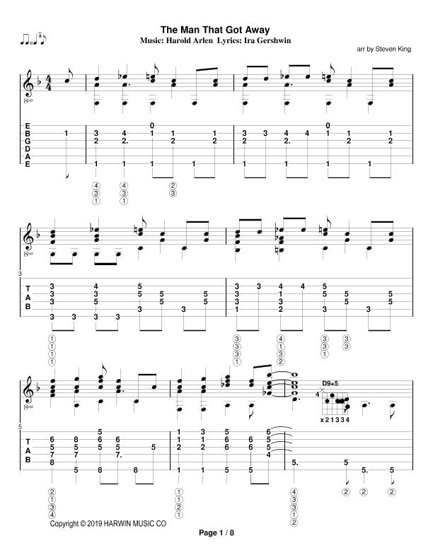 Man That Got Away The (arr. Steven King)