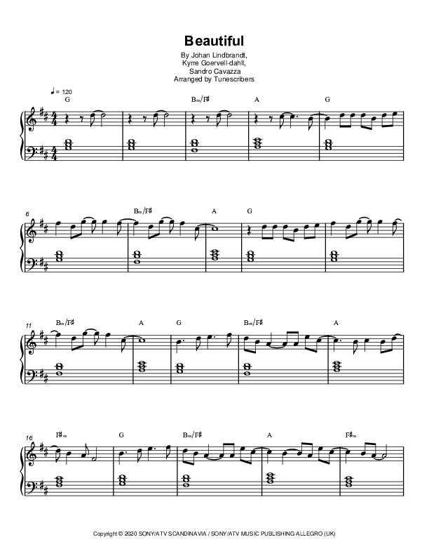 Beautiful (arr. Tunescribers)