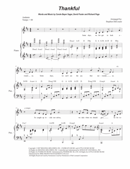 Thankful (arr. Stephen DeCesare)