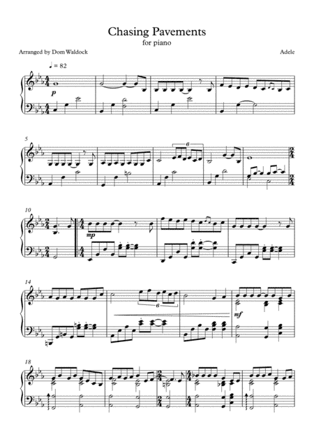 Chasing Pavements (arr. Dom Waldock)