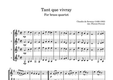 Tant que vivray (arr. Florent Provost)