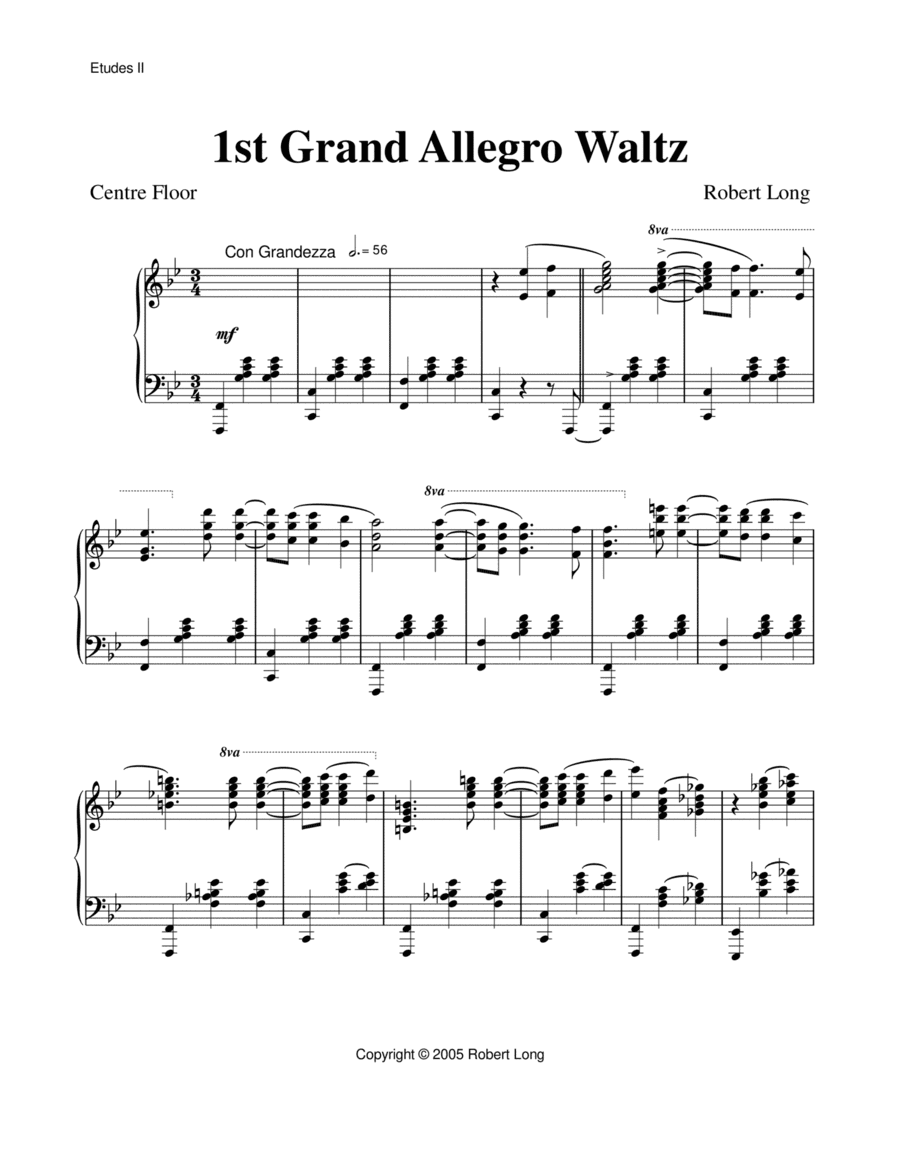 Ballet Piano Sheet Music: 1st Grand Allegro Waltz from Etudes II