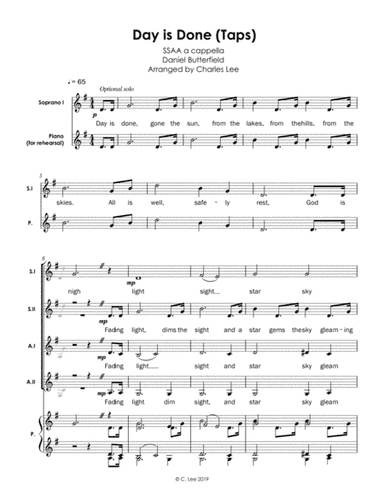 Day is Done (Taps) - SSAA a cappella (arr. Charles Lee)