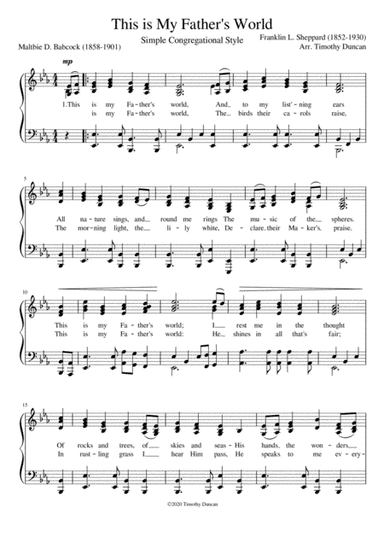 This is My Father's World (arr. Timothy Duncan)
