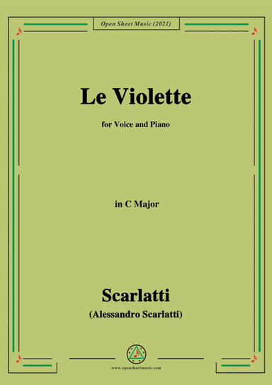 Scarlatti-Le Violette in C Major,from Pirro e Demetrio,for Voice&Piano (arr. MSM)
