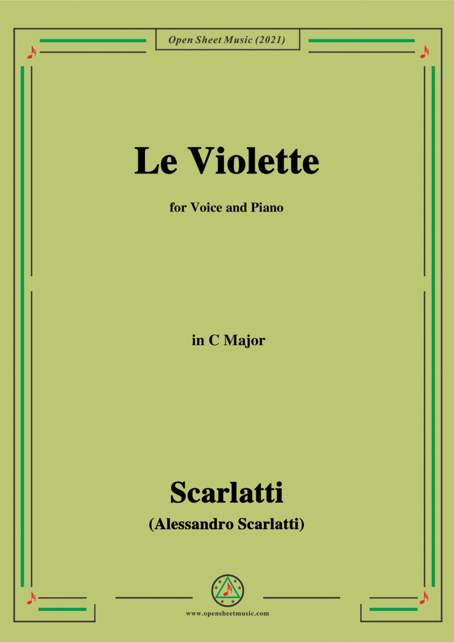 Scarlatti-Le Violette in C Major,from Pirro e Demetrio,for Voice&Piano (arr. MSM)