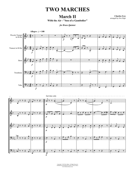 Two Marches for Brass Quintet (arr. Eric High)