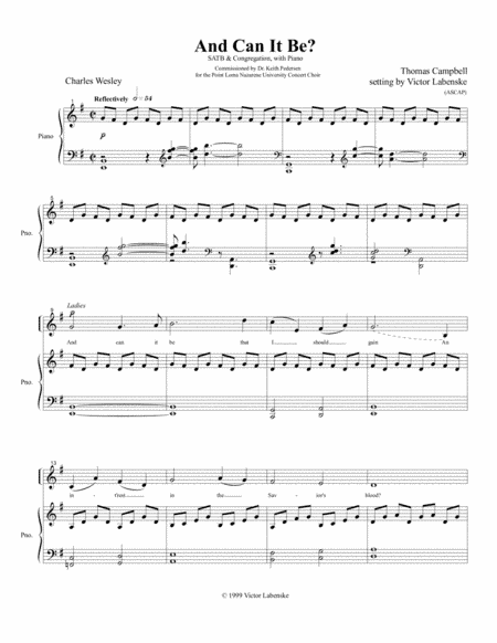 And Can It Be (arr. Victor Labenske)