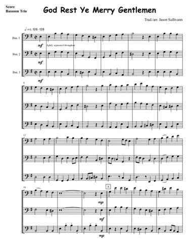 God Rest Ye Merry Gentlemen - Bassoon Trio (arr. Jason Sullivann)