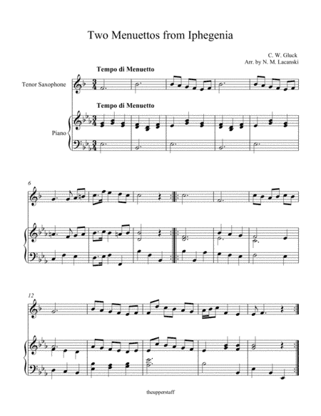 Two Menuettos from Iphegenia (arr. Nick Lacanski)