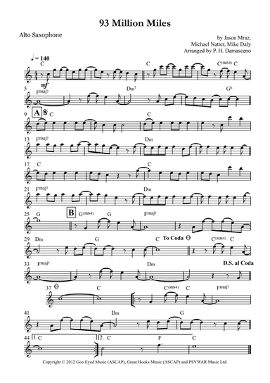 93 Million Miles (arr. P.H. Damasceno)