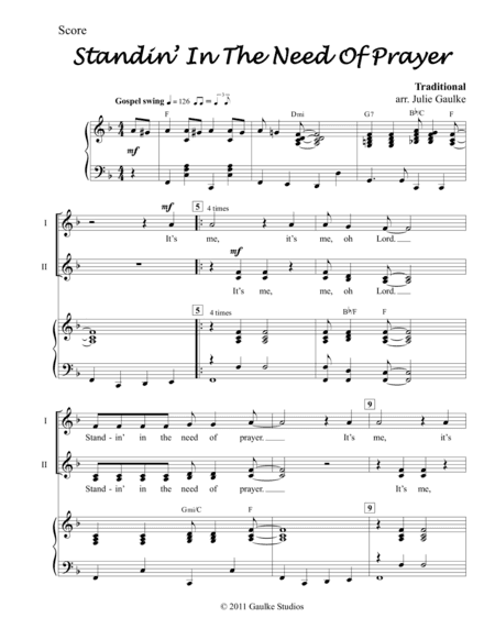 Standing In The Need Of Prayer (arr. Julie Gaulke)
