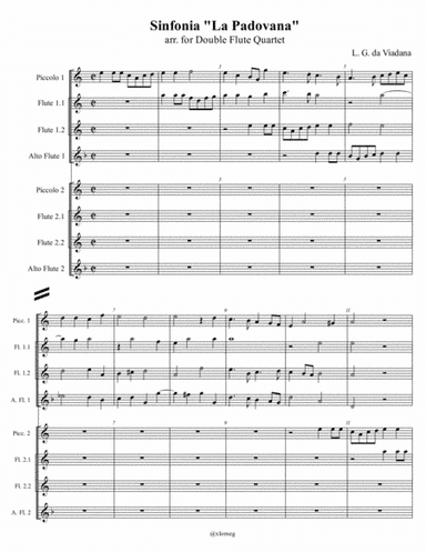 L. G. da Viadana - Sinfonia 'La Padovana' arr. for Double Flute Quartet (arr. Xlomeg)