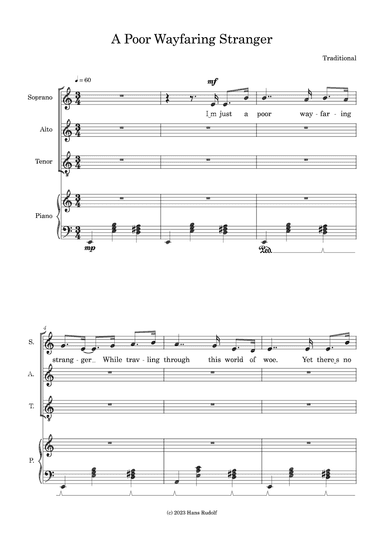 A Poor Wayfaring Stranger (arr. Hans Rudolf)