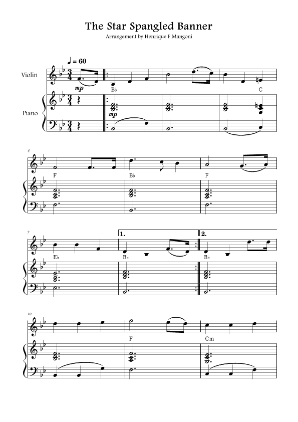 The Star-Spangled Banner (arr. Henrique F Mangoni)