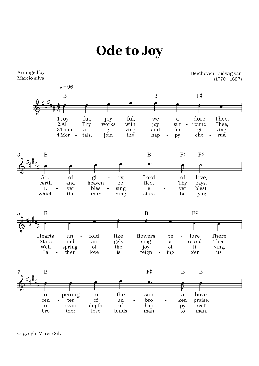 Ode to Joy (arr. Márcio Silva)