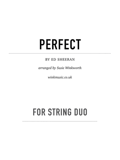 Perfect (arr. Susie Winkworth winkmusic.co.uk)