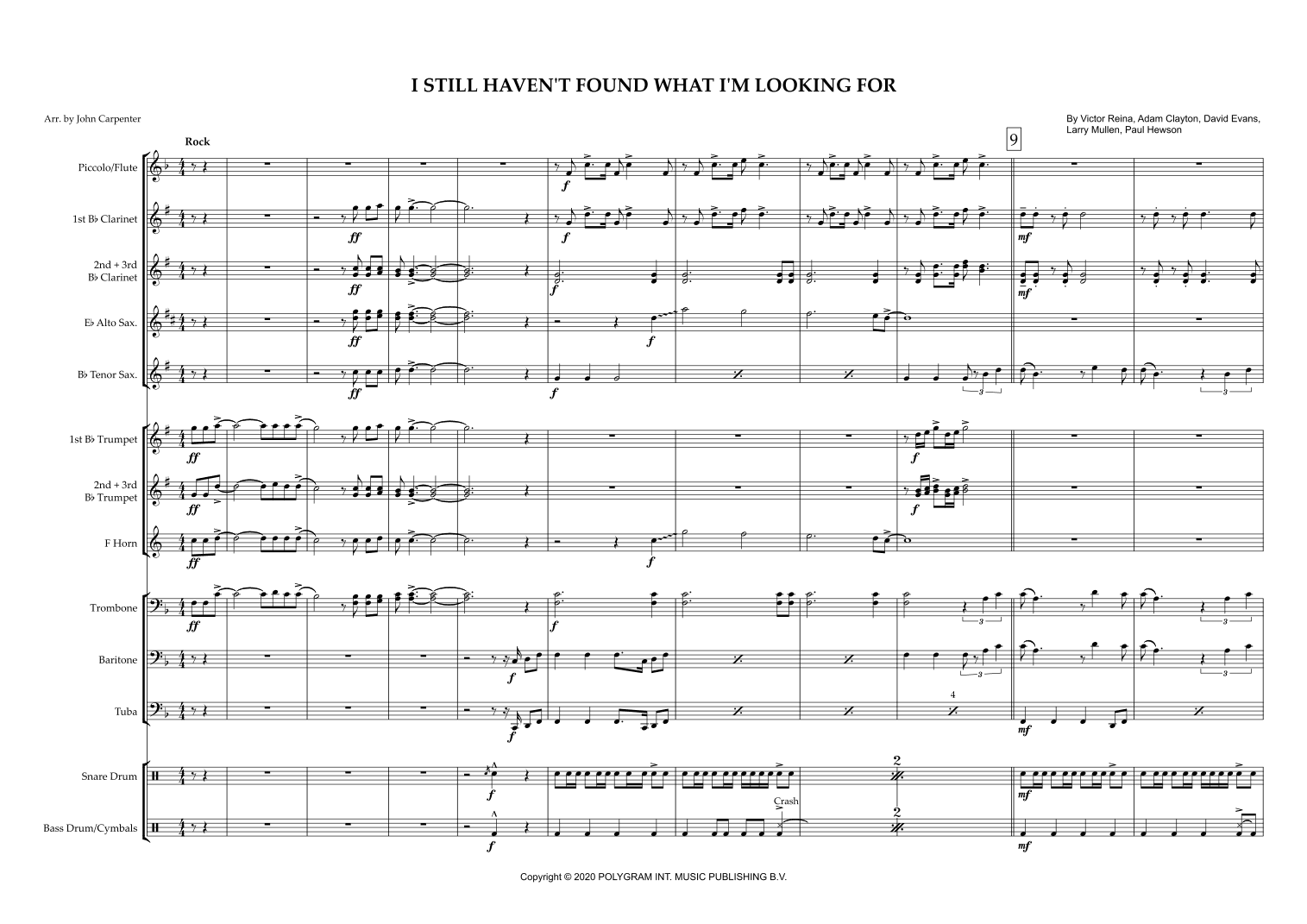 Still Haven't Found What I'm Looking For (arr. John Carpenter)