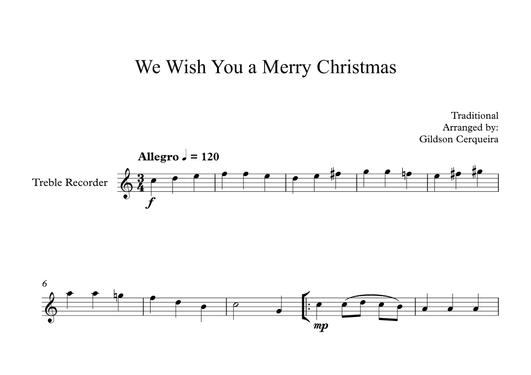 We Wish You a Merry Christmas (arr. Gildson Cerqueira)