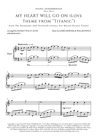 My Heart Will Go On (love Theme From 'titanic') (arr. Danilo "Daca" Alves)