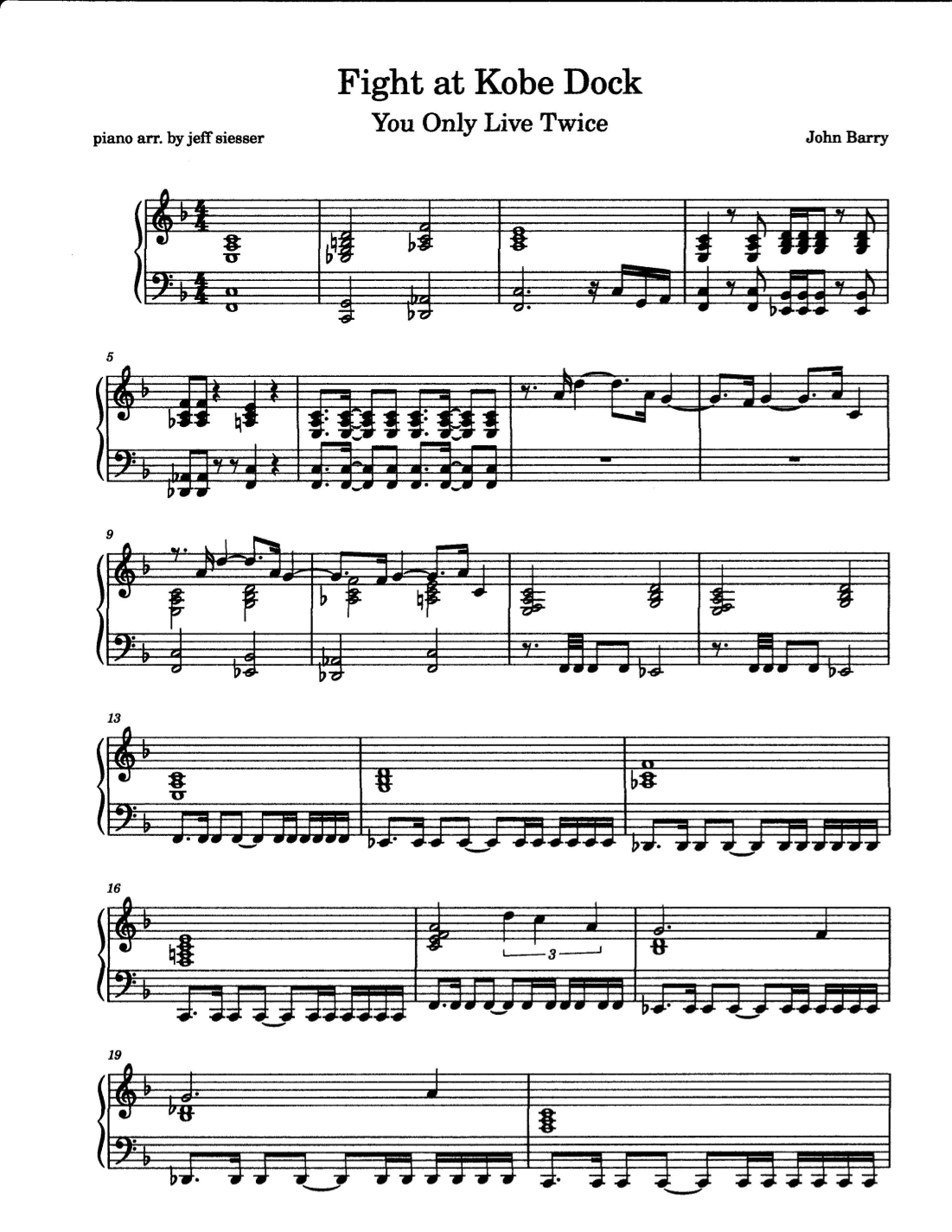 You Only Live Twice (cues) (arr. jeff siesser)