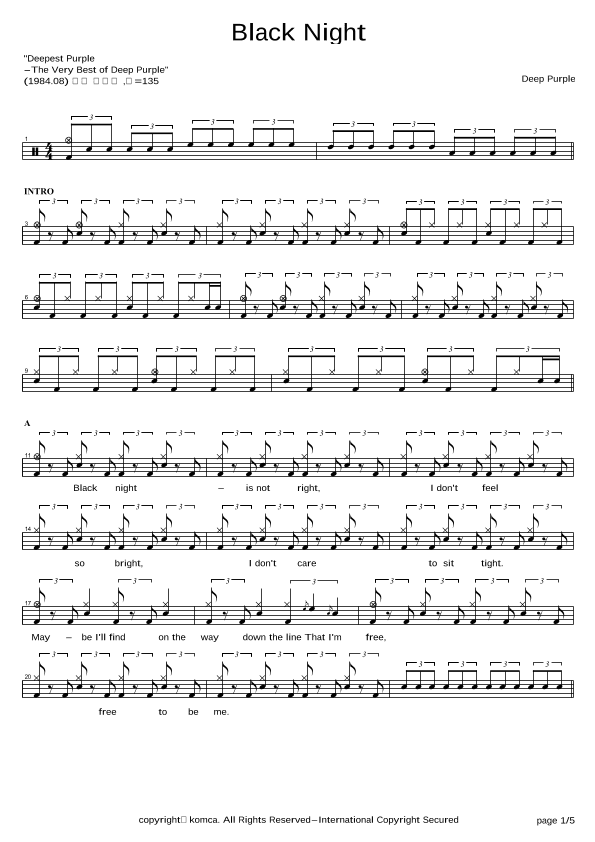 Black Night (arr. COPYDRUM)