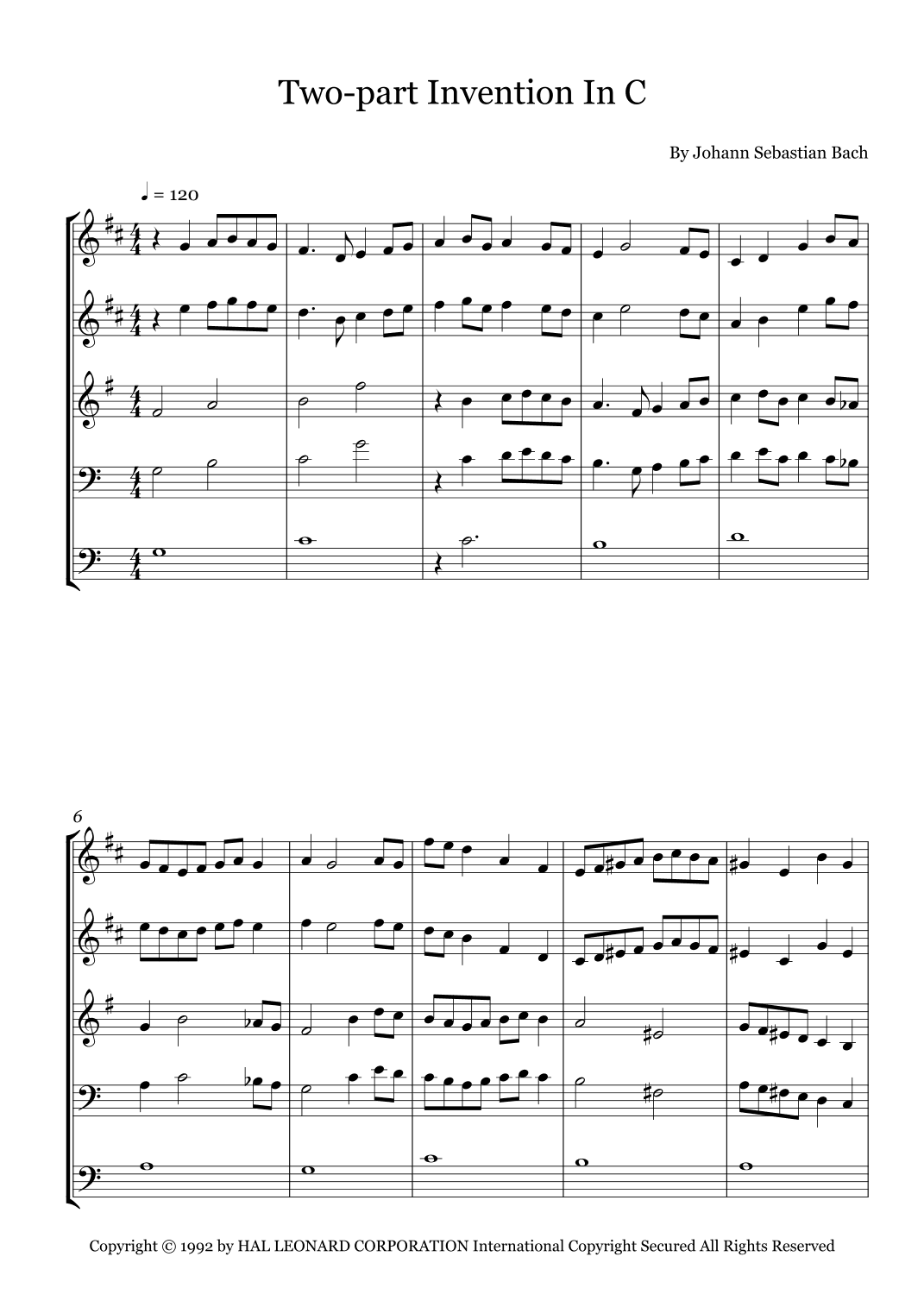 Two-part Invention In C (arr. Fernanda Moura)
