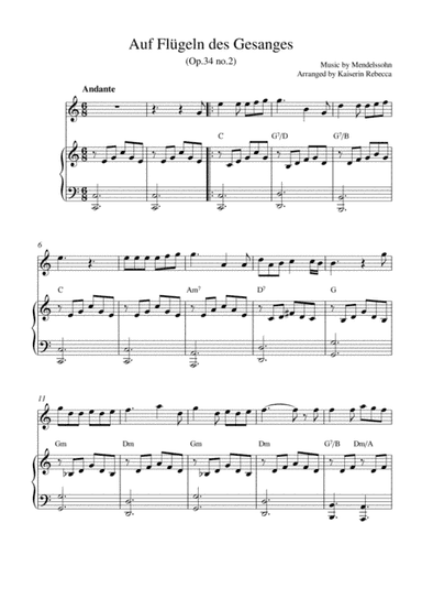 Auf Flügeln des Gesanges (On Wings of Song, Op.34 no.2) (arr. Kaiserin Rebecca)