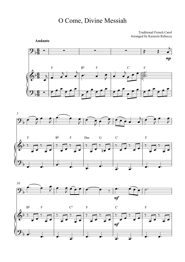 O Come, Divine Messiah (arr. Kaiserin Rebecca)