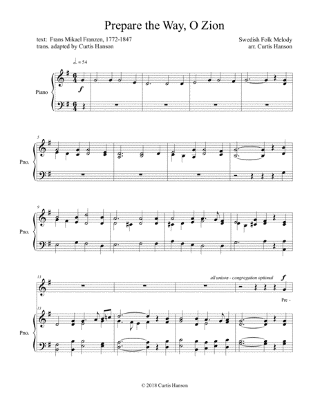 Prepare the Way, O Zion (SATB) (arr. Curtis Hanson)