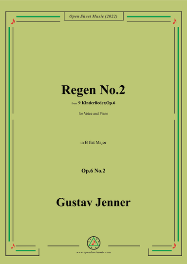 Jenner-Regen No.2,in B flat Major,Op.6 No.2 (arr. OSM Press)