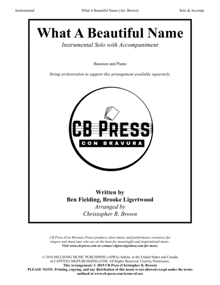 What A Beautiful Name (arr. Christopher R. Brown)