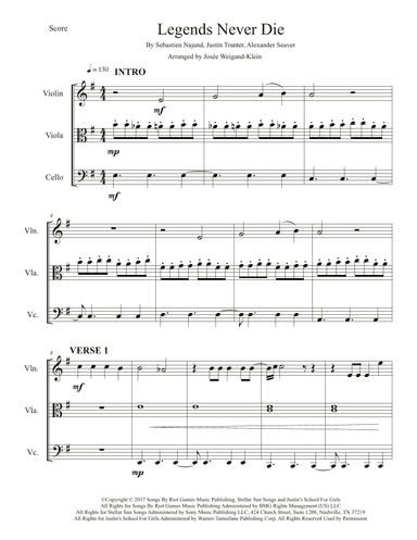 Legends Never Die (arr. Josée Weigand-Klein)