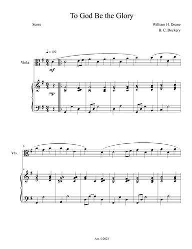 To God Be the Glory (Viola Solo with Piano Accompaniment) (arr. B. C. Dockery)