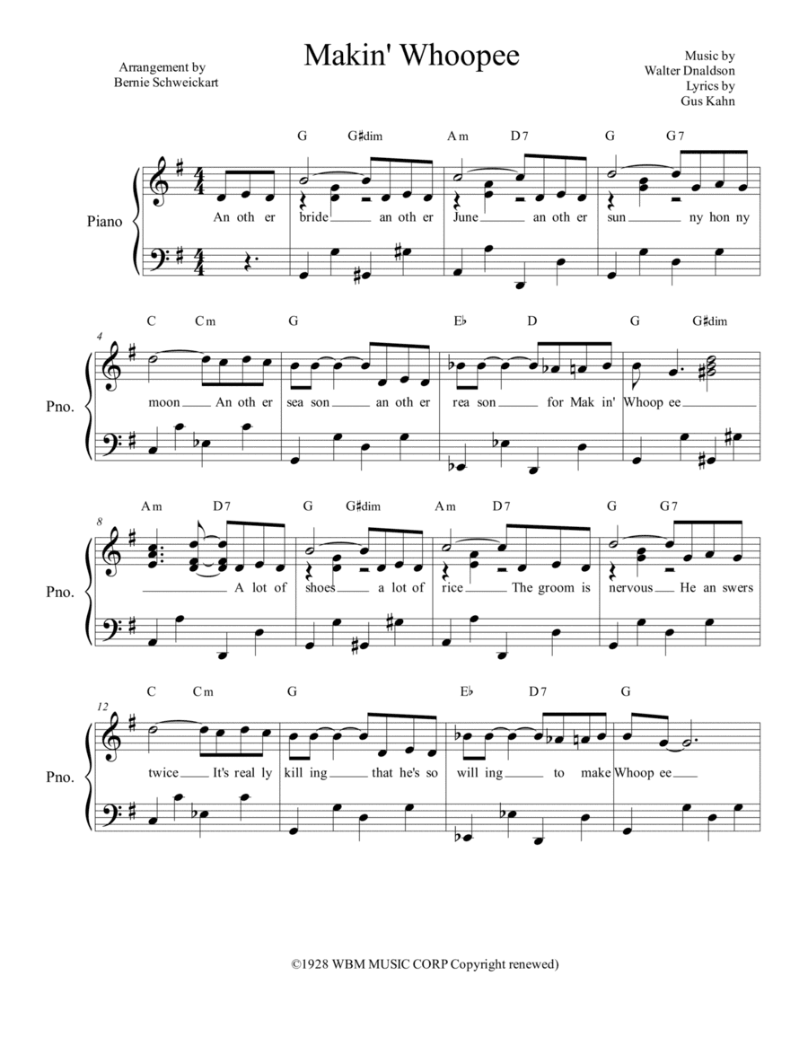 Makin' Whoopee! (arr. Bernie Schweickart)