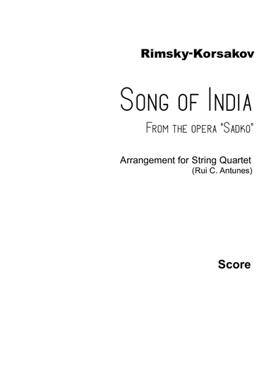 Song of India (from the opera "Sadko") (arr. Rui C. Antunes)