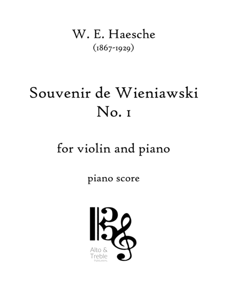 Souvenir de Wieniawski No. 1 for Violin and Piano (arr. Alto & Treble Publications)