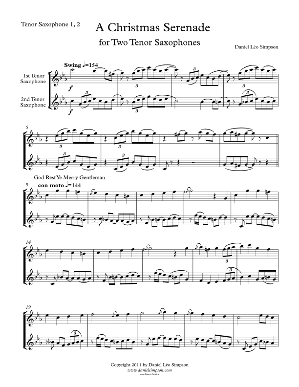 Christmas Serenade for 2 Tenor Saxophones (arr. Daniel Léo Simpson)