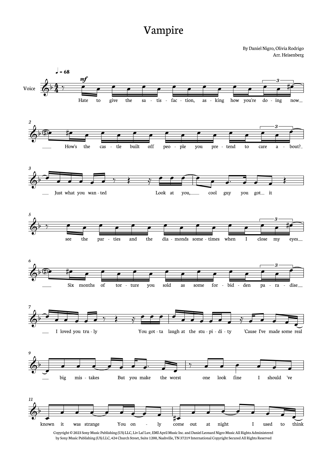 Vampire (arr. Heisenberg)