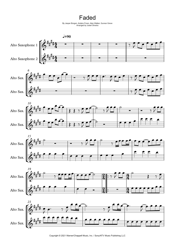 Faded (arr. Josiel Oliveira)